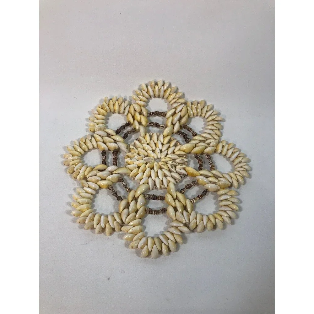 Vintage Glossy Conch Sea Shell Trivets 9 1/2